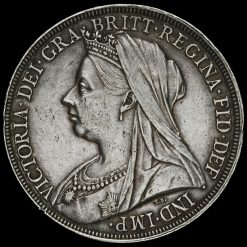 1896 Queen Victoria Veiled Head Silver LX Crown Obverse