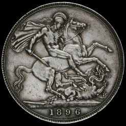 1896 Queen Victoria Veiled Head Silver LX Crown Reverse