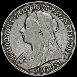 1896 Queen Victoria Veiled Head Silver LX Crown Obverse