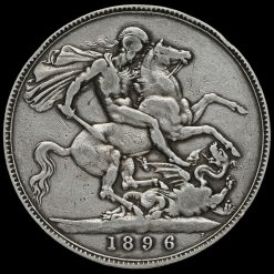 1896 Queen Victoria Veiled Head Silver LX Crown Revese