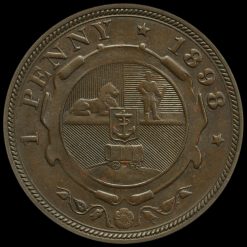 South Africa 1898 Bronze Penny Reverse