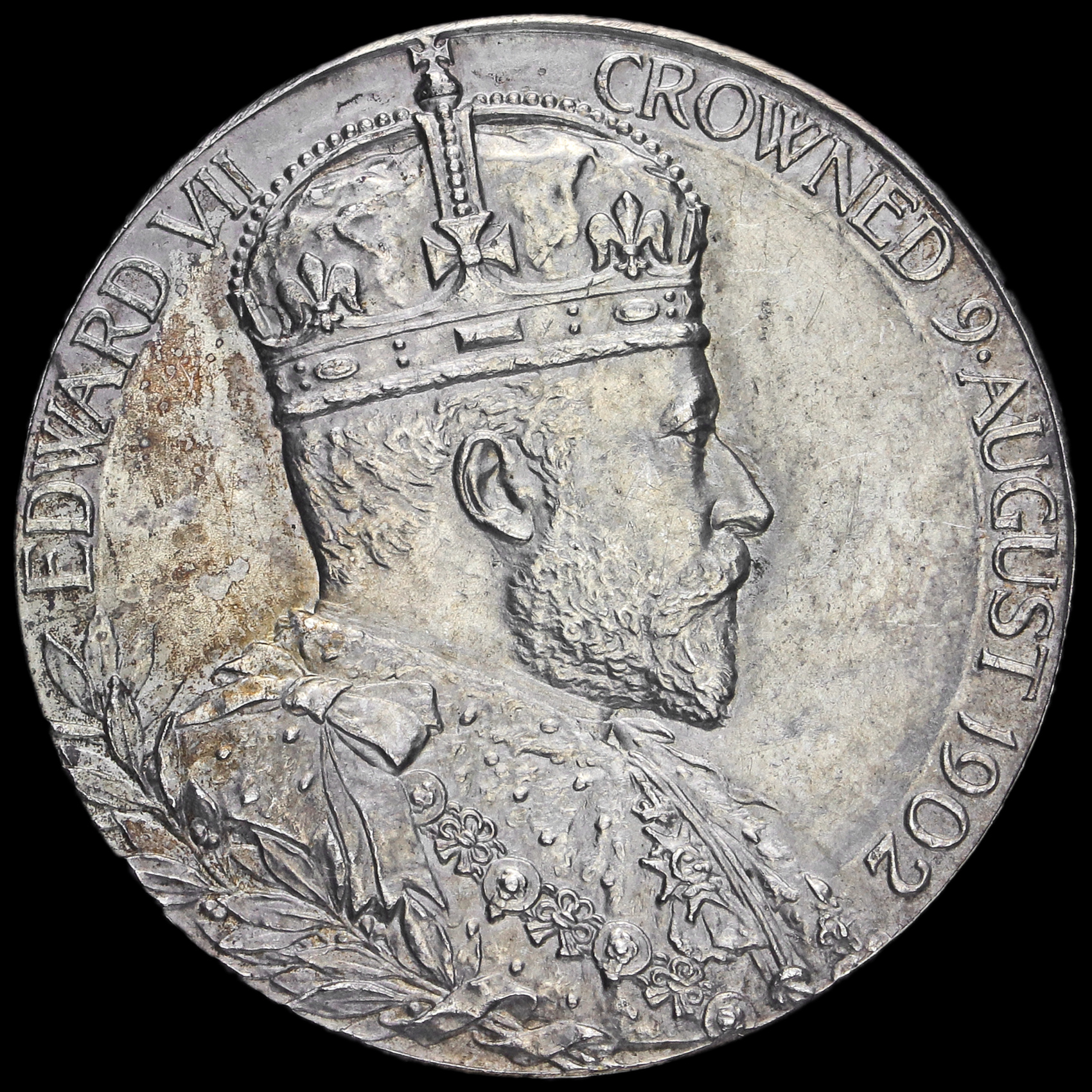 1902 Edward VII Coronation Official Silver Medal Obverse
