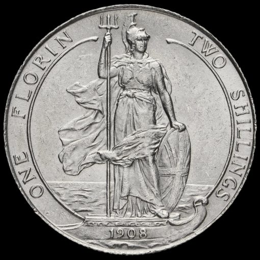 1908 Edward VII Silver Florin Reverse