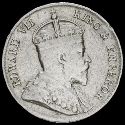 Ceylon (Sri Lanka) 1909 Edward VII Silver 25 Cents Obverse