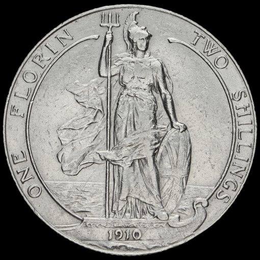 1910 Edward VII Silver Florin Reverse