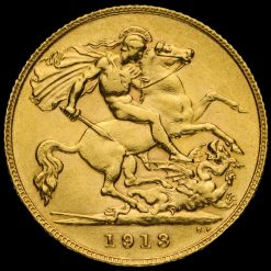 1913 George V Gold Half Sovereign Reverse
