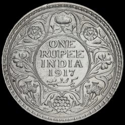 British India 1917 George V One Rupee Reverse