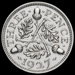 1927 George V Silver Proof Threepence Reverse