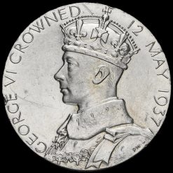 1937 King George VI and Queen Elizabeth Silver Coronation Medal Obverse