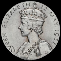 1937 King George VI and Queen Elizabeth Silver Coronation Medal Reverse