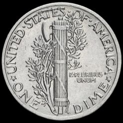 USA 1942 Silver Mercury Dime Reverse
