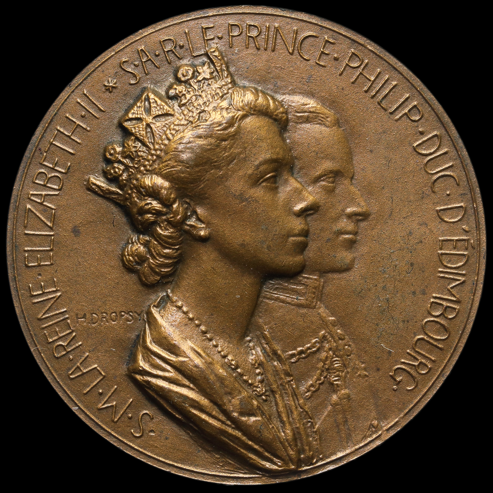 France, Royal Visit to Paris, April 1957, Bronze Medal Obverse