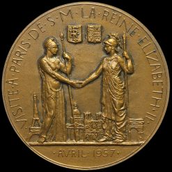 France, Royal Visit to Paris, April 1957, Bronze Medal Reverse