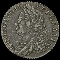 1758 George II Early Milled Silver Shilling Obverse