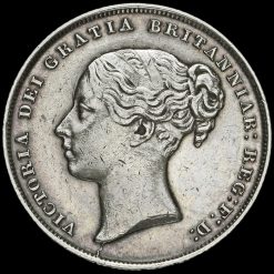 1849 Queen Victoria Young Head Silver Shilling Obverse