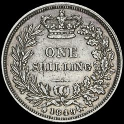 1849 Queen Victoria Young Head Silver Shilling Reverse