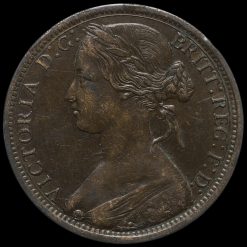 1867 Queen Victoria Bun Head Penny Obverse