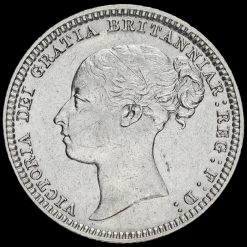 1880 Queen Victoria Young Head Silver Sixpence Obverse