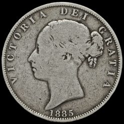 1885 Queen Victoria Young Head Silver Half Crown Obverse