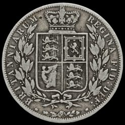 1885 Queen Victoria Young Head Silver Half Crown Reverse