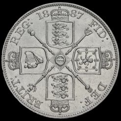 1887 Queen Victoria Jubilee Head Silver Double Florin Reverse