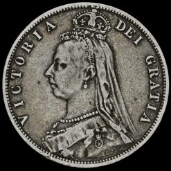 1887 Queen Victoria Jubilee Head Silver Half Crown Obverse