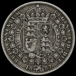 1887 Queen Victoria Jubilee Head Silver Half Crown Reverse