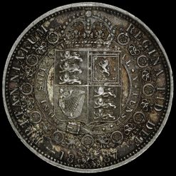 1887 Queen Victoria Jubilee Head Silver Half Crown Reverse