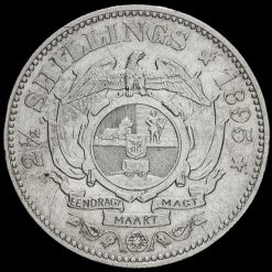 South Africa 1895 Silver 2 1/2 Shillings Reverse