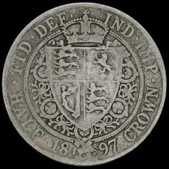 1897 Queen Victoria Veiled Head Silver Half Crown Reverse