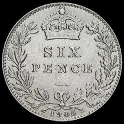 1905 Edward VII Silver Sixpence Reverse