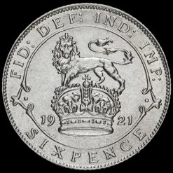1921 George V Silver Sixpence Reverse