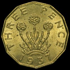 1937 George VI Brass Threepence Reverse