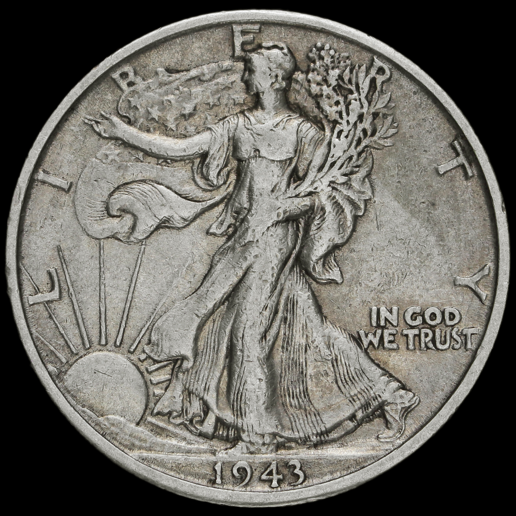 USA 1943 Walking Liberty Silver Half Dollar