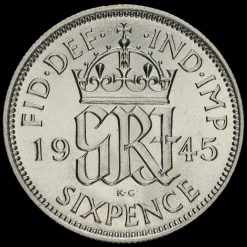 1945 George VI Silver Sixpence Reverse