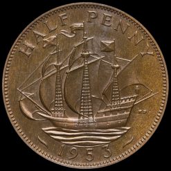1953 Elizabeth II Proof Halfpenny Reverse