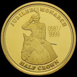 2012 Elizabeth II Diamond Jubilee 9 Carat Gold Half Crown Reverse