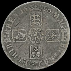 1696 William III Early Milled Silver Octavo Crown Reverse