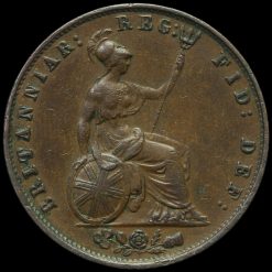 1853 Queen Victoria Young Head Copper Halfpenny Reverse