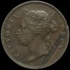 Straits Settlements 1877 Queen Victoria 1 Cent Obverse