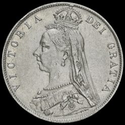 1889 Queen Victoria Jubilee Head Silver Half Crown Obverse