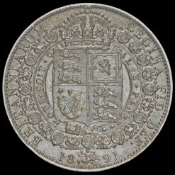 1891 Queen Victoria Jubilee Head Silver Half Crown Reverse