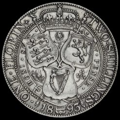 1893 Queen Victoria Veiled Head Silver Florin Reverse