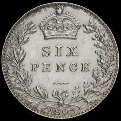 1902 Edward VII Silver Matt Proof Sixpence Reverse