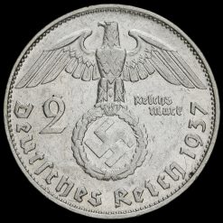 Germany 1937 G Silver 2 Reichsmark Obverse