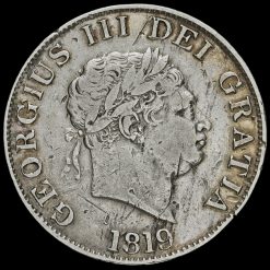 1819 George III Milled Silver Half Crown Obverse