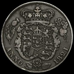 1821 George IV Milled Silver Half Crown Reverse