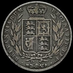 1848 Queen Victoria Young Head Silver Half Crown Reverse