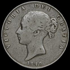 1849 Queen Victoria Young Head Silver Half Crown Obverse