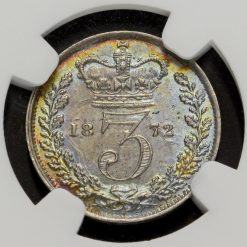 1872 Queen Victoria Young Head Silver Threepence Reverse
